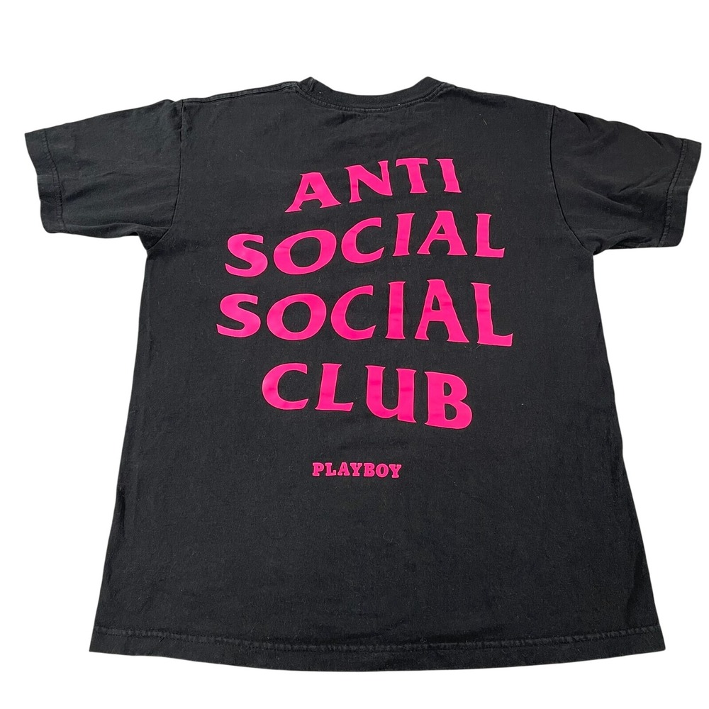 Anti Social Social Club Playboy‎ T-Shirt Mens Medium Black Pink Logo ASSC Tee